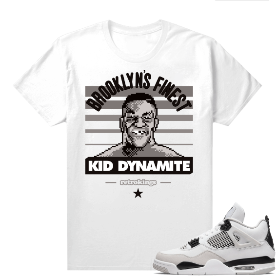 Military Black 4s - Tees White Kid Dynamite