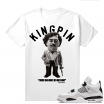 Military Black 4s - Tees White King Pin