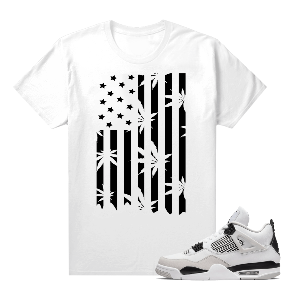 Military Black 4s - Tees White Kush Flag