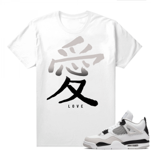 Military Black 4s - Tees White Love