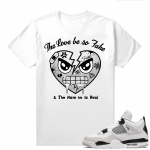 Military Black 4s - Tees White Love So Fake