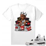 Military Black 4s - Tees White MJ Sneaker King