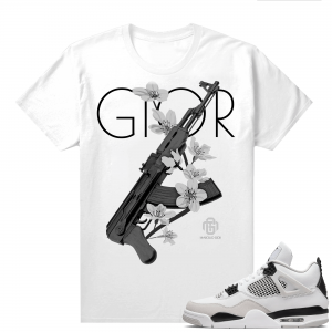 Military Black 4s - Tees White Marcello Gior Ak Floral