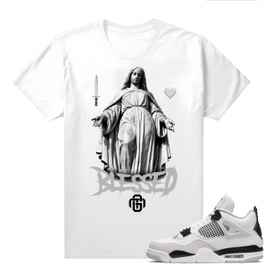 Military Black 4s - Tees White Marcello Gior Blessed