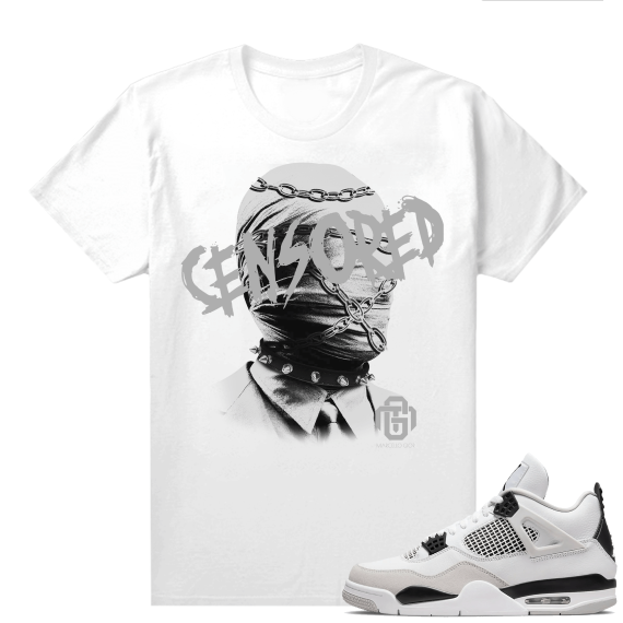 Military Black 4s - Tees White Marcello Gior Censored