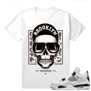 Military Black 4s - Tees White Mars Skull