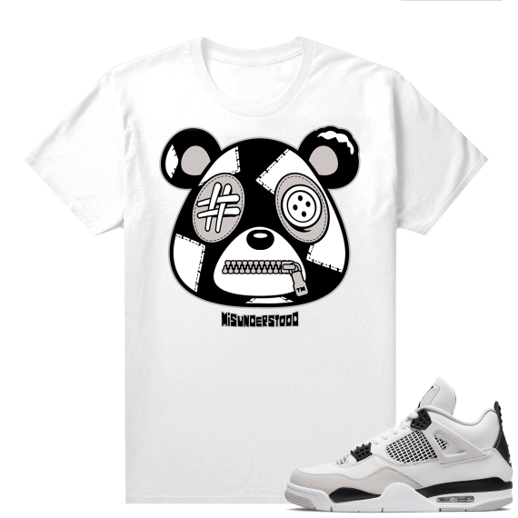 Military Black 4s - Tees White Misunderstood Bear