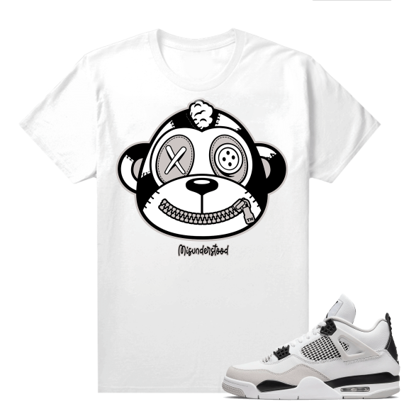 Military Black 4s - Tees White Misunderstood Monkey