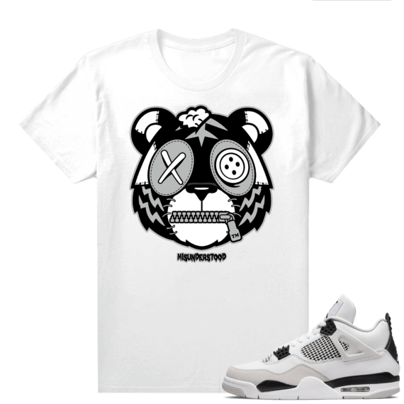 Military Black 4s - Tees White Misunderstood Tiger