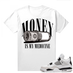 Military Black 4s - Tees White Money Medicine