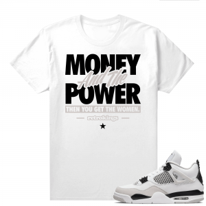 Military Black 4s - Tees White Money and the Power