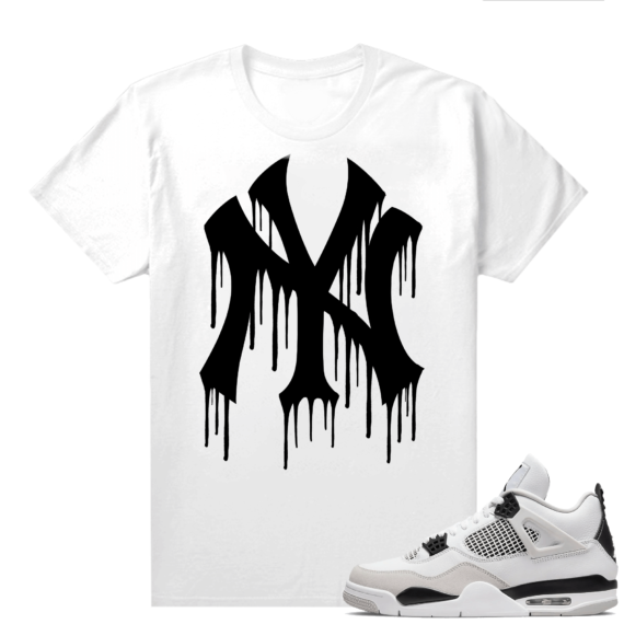 Military Black 4s - Tees White NY Drip