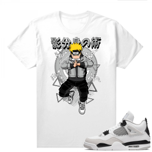 Military Black 4s - Tees White Naruto