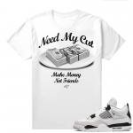 Military Black 4s - Tees White Need My Cut