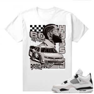 Military Black 4s - Tees White Nipsey Hussle