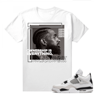 Military Black 4s - Tees White Nipsey Ownership