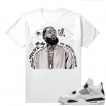 Military Black 4s - Tees White Nipsey Tribute