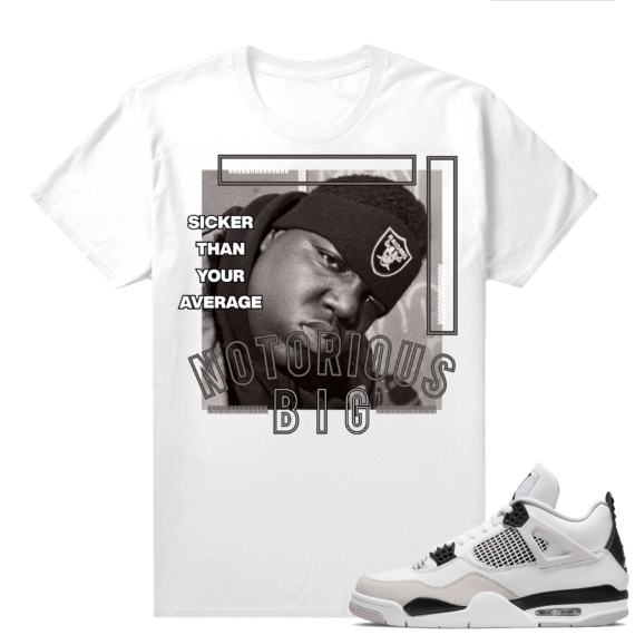 Military Black 4s - Tees White Notorious