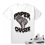 Military Black 4s - Tees White Paper Chaser