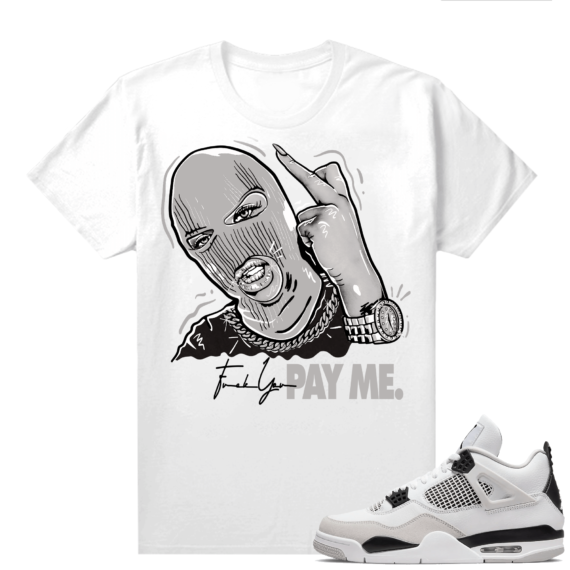 Military Black 4s - Tees White Pay Me