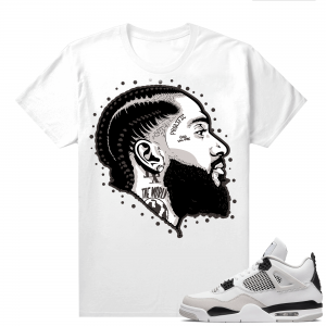 Military Black 4s - Tees White Prolific