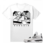 Military Black 4s - Tees White Rare Air 23