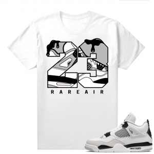 Military Black 4s - Tees White Rare Air 23