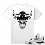 Military Black 4s - Tees White Rare Air Bull