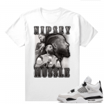 Military Black 4s - Tees White Retro Nipsey