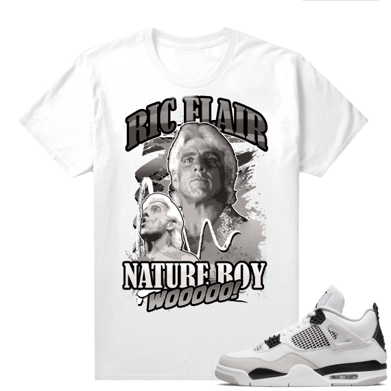 Military Black 4s - Tees White Retro Ric Flair