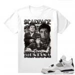 Military Black 4s - Tees White Retro Tony Montana