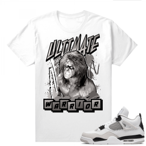 Military Black 4s - Tees White Retro Ultimate Warrior