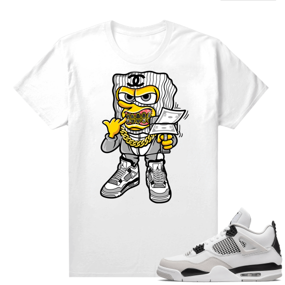 Military Black 4s - Tees White Savage Bob