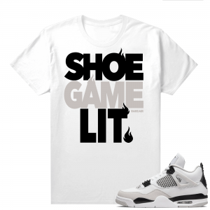 Military Black 4s - Tees White Shoe Game Lit