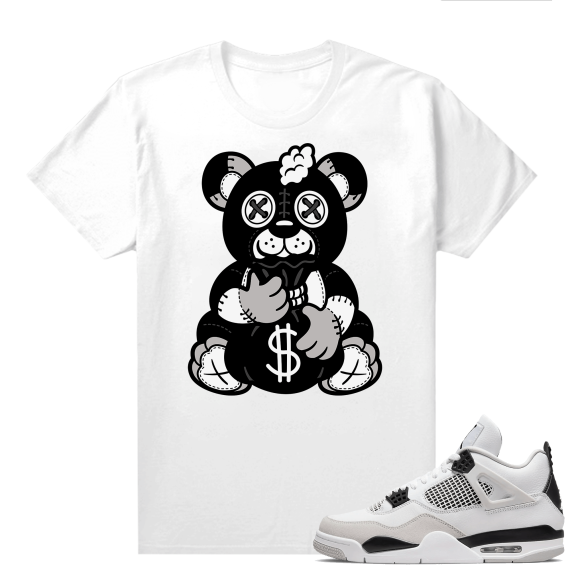 Military Black 4s - Tees White Ski Mask Bear