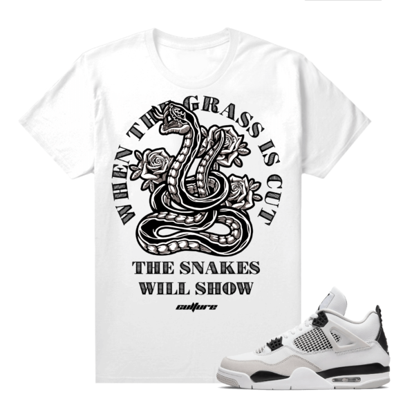 Military Black 4s - Tees White Snakes will Show