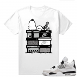 Military Black 4s - Tees White Sneakerhead Snoopy