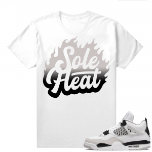 Military Black 4s - Tees White Sole Heat