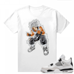 Military Black 4s - Tees White Super Saiyan