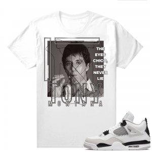 Military Black 4s - Tees White Tony Montana