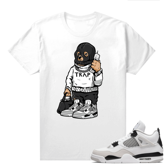 Military Black 4s - Tees White Trap Bear