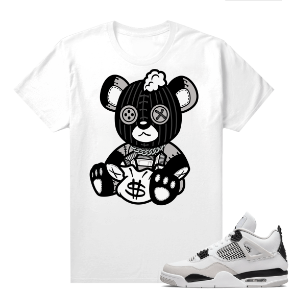 Military Black 4s - Tees White Trap Teddy