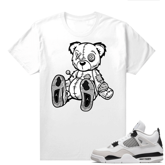 Military Black 4s - Tees White Voodoo Bear