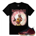 Match Maroon Foamposite | Iron Maiden Eddie Skull | Black T shirt