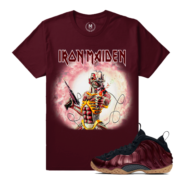 Match Maroon Foamposite | Iron Maiden Eddie Skull | Maroon T shirt