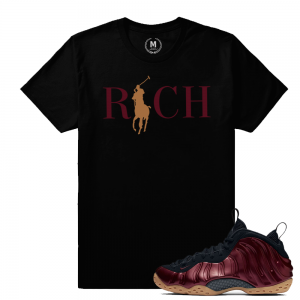 Match Maroon Foamposite | Country Club Rich | Black T shirt