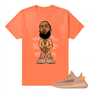 Yeezy 350 Clay | Nipsey Hussle | Hyper Orange Shirt