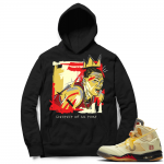 OFF White Jordan 5 Sail Sneaker Hoodies - Black - Goat Basquiat