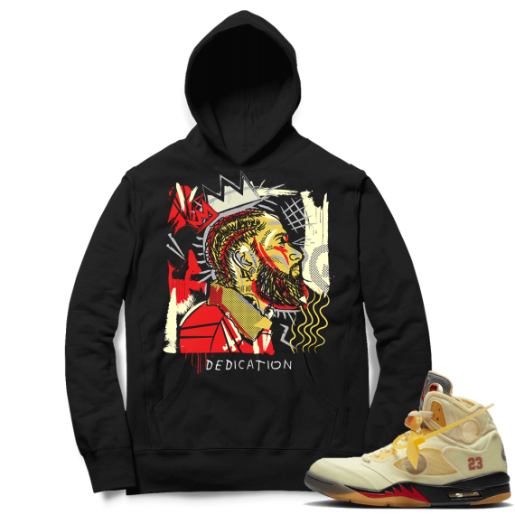 OFF White Jordan 5 Sail Sneaker Hoodies - Black - Nipsey Basquiat