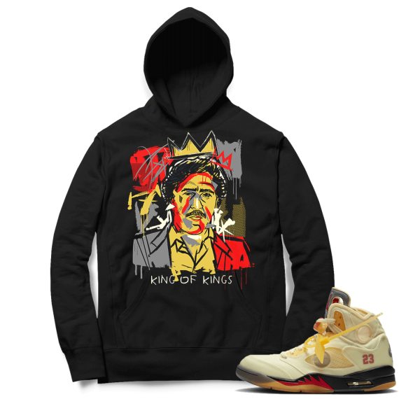 OFF White Jordan 5 Sail Sneaker Hoodies - Black - Pablo Basquiat